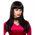 Long Black Wig with Bangs