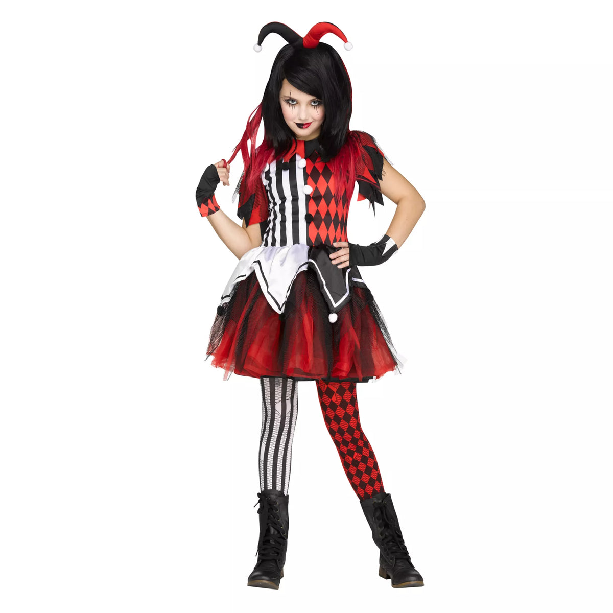 Kids Horror Harlequin Costume