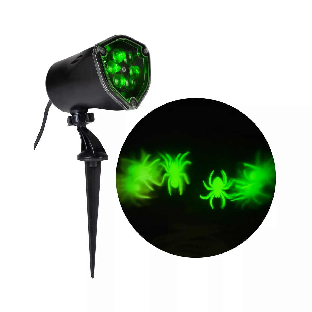 Whirl-A-Motion LED Green Spiders Projection Spot Light