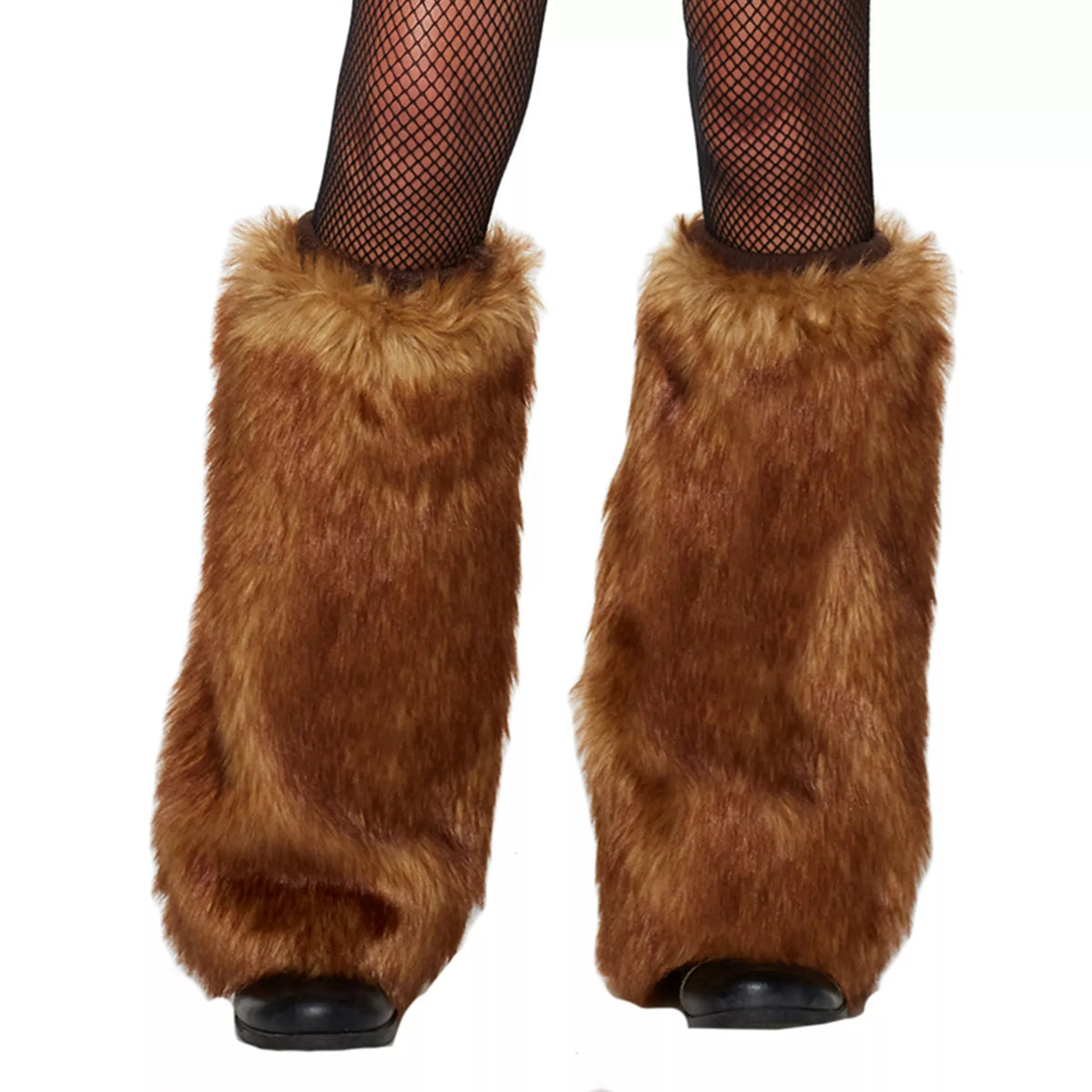 Brown Deer Faux Fur Leg Warmers