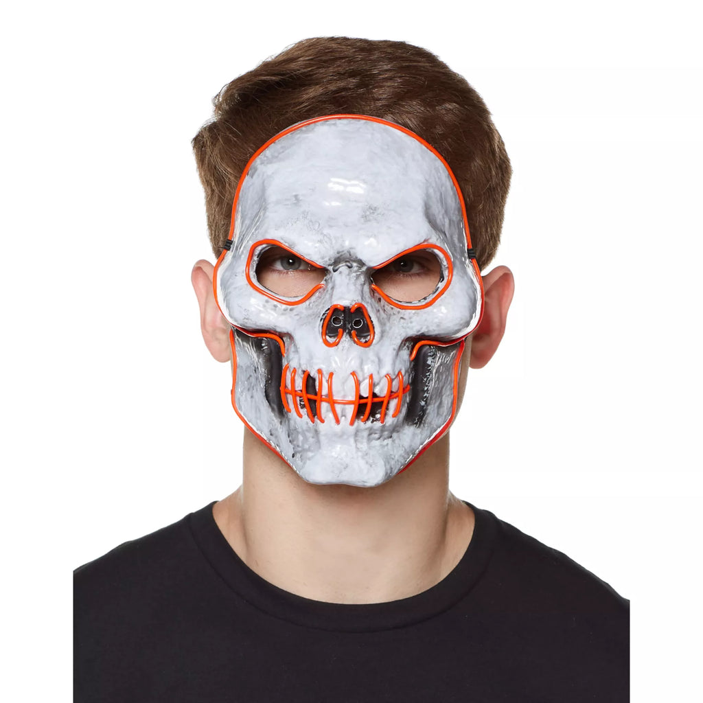 Doom EL Wire Light-Up Skeleton Half Mask