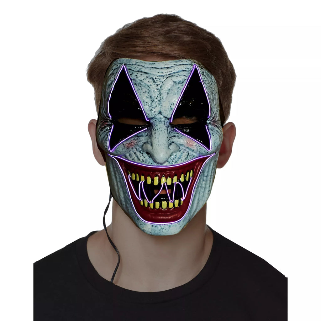 Laughing EL Wire Riot Clown Half Mask