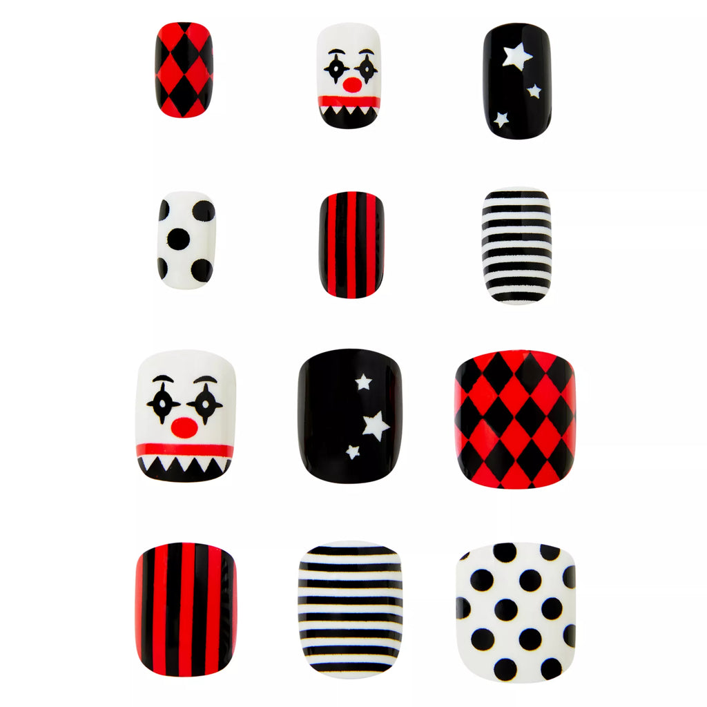 Kids Twisted Clown Press On Nails