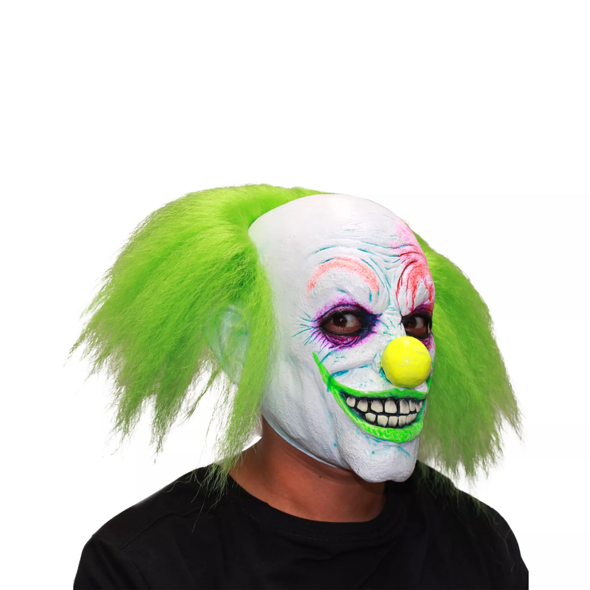 Neon Green Hair Clown Full Mask