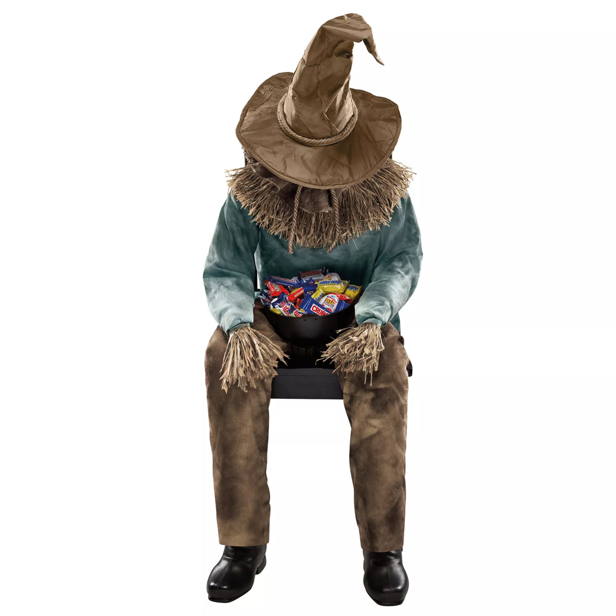 4 Ft 6 In Scary Sitting Scarecrow Animatronic