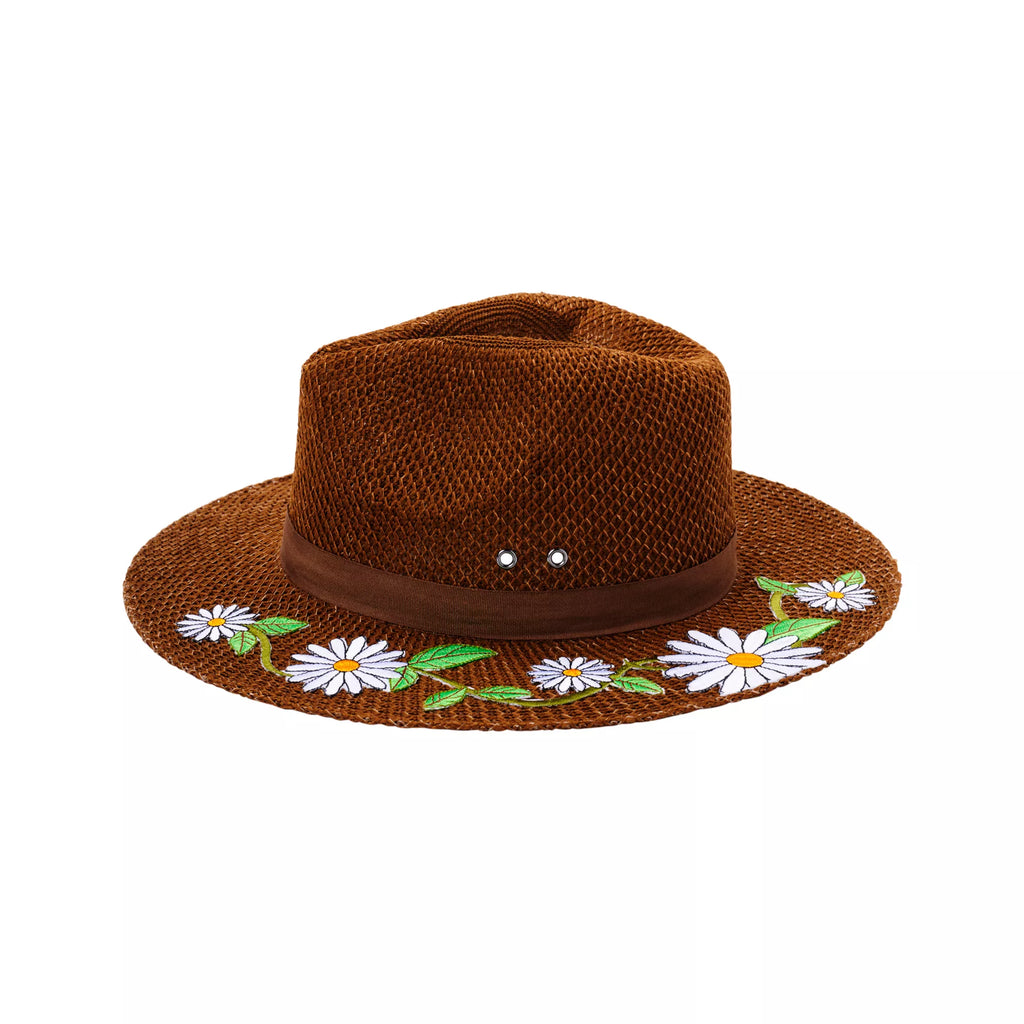 '60s Flower Embroidered Hippie Hat