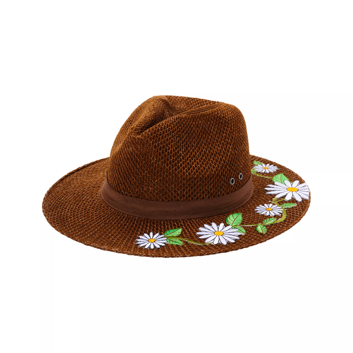 '60s Flower Embroidered Hippie Hat
