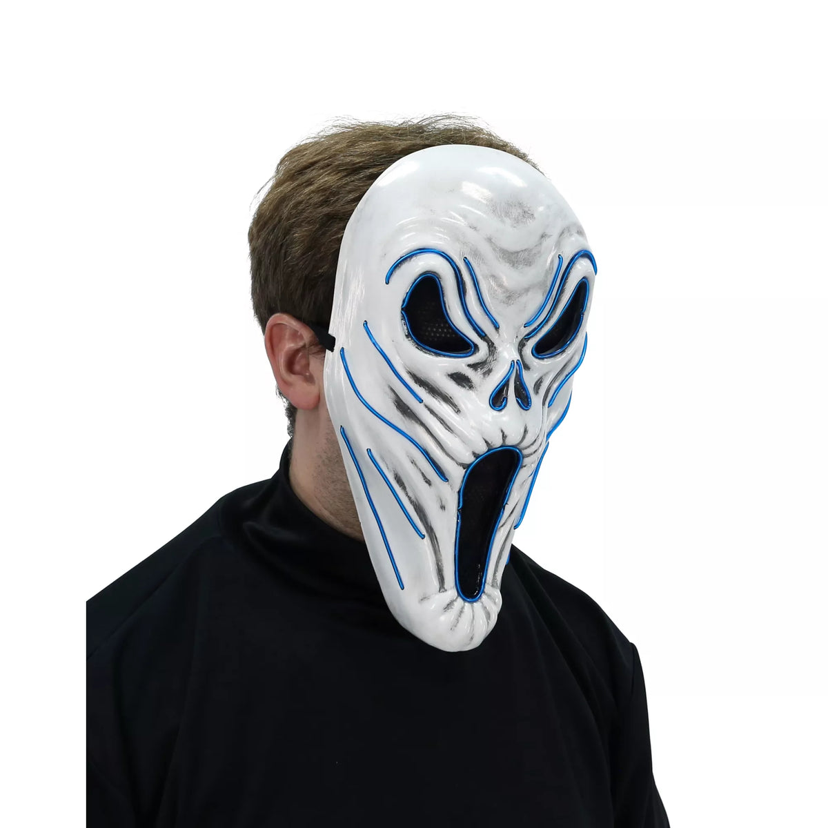 Light-Up EL Wire Phantom Half Mask
