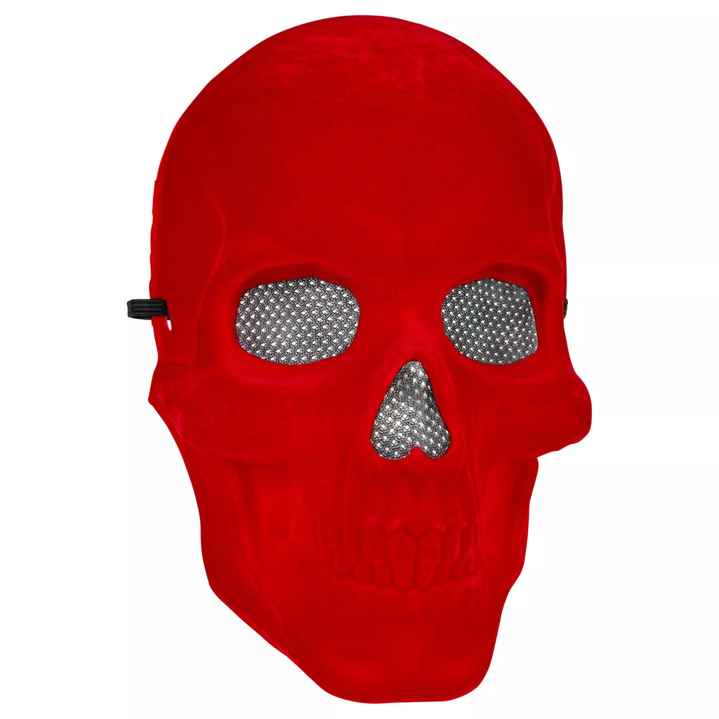 Red Velvet Skull Half Mask