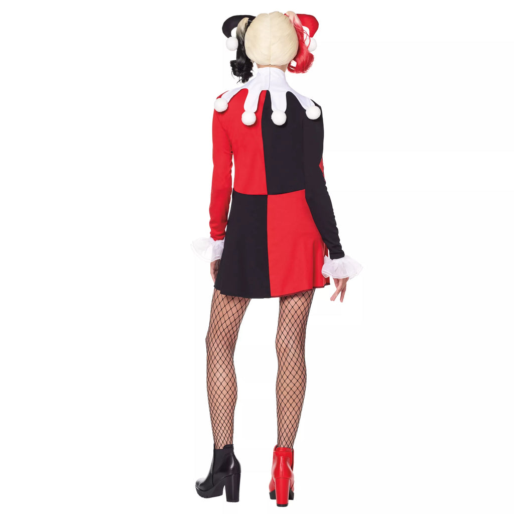 Adult Harley Quinn Red and Black Dress Costume - DC Villains