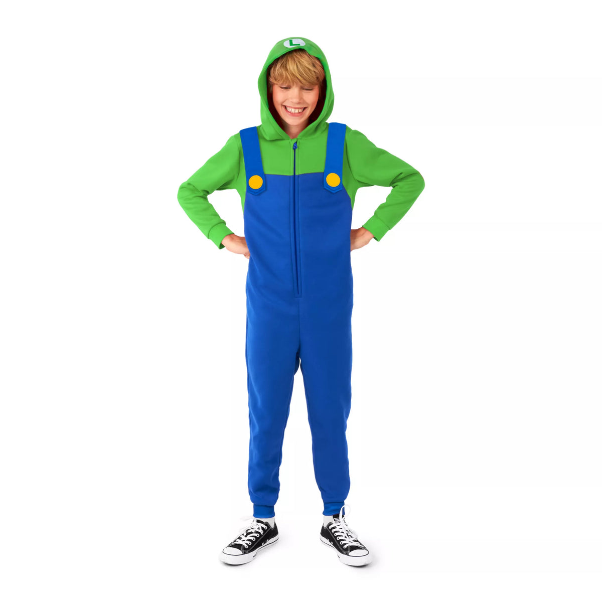 Kids Luigi Hooded Jumpsuit - Super Mario Bros.
