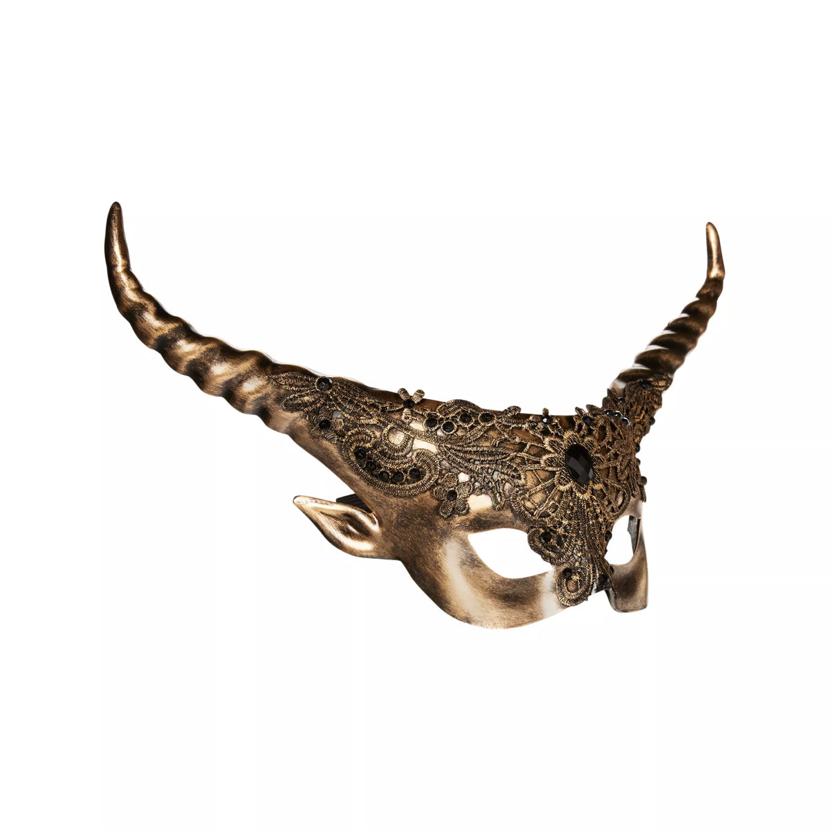 Gold Horned Masquerade Eye Mask