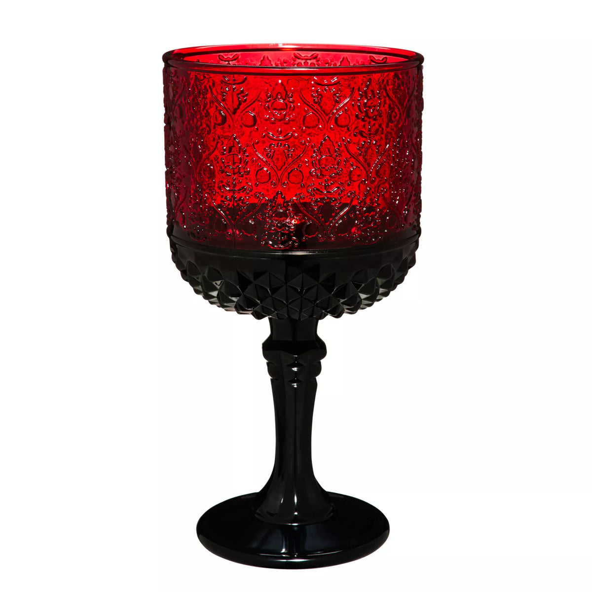 Gothic Noir Red Glass Goblet
