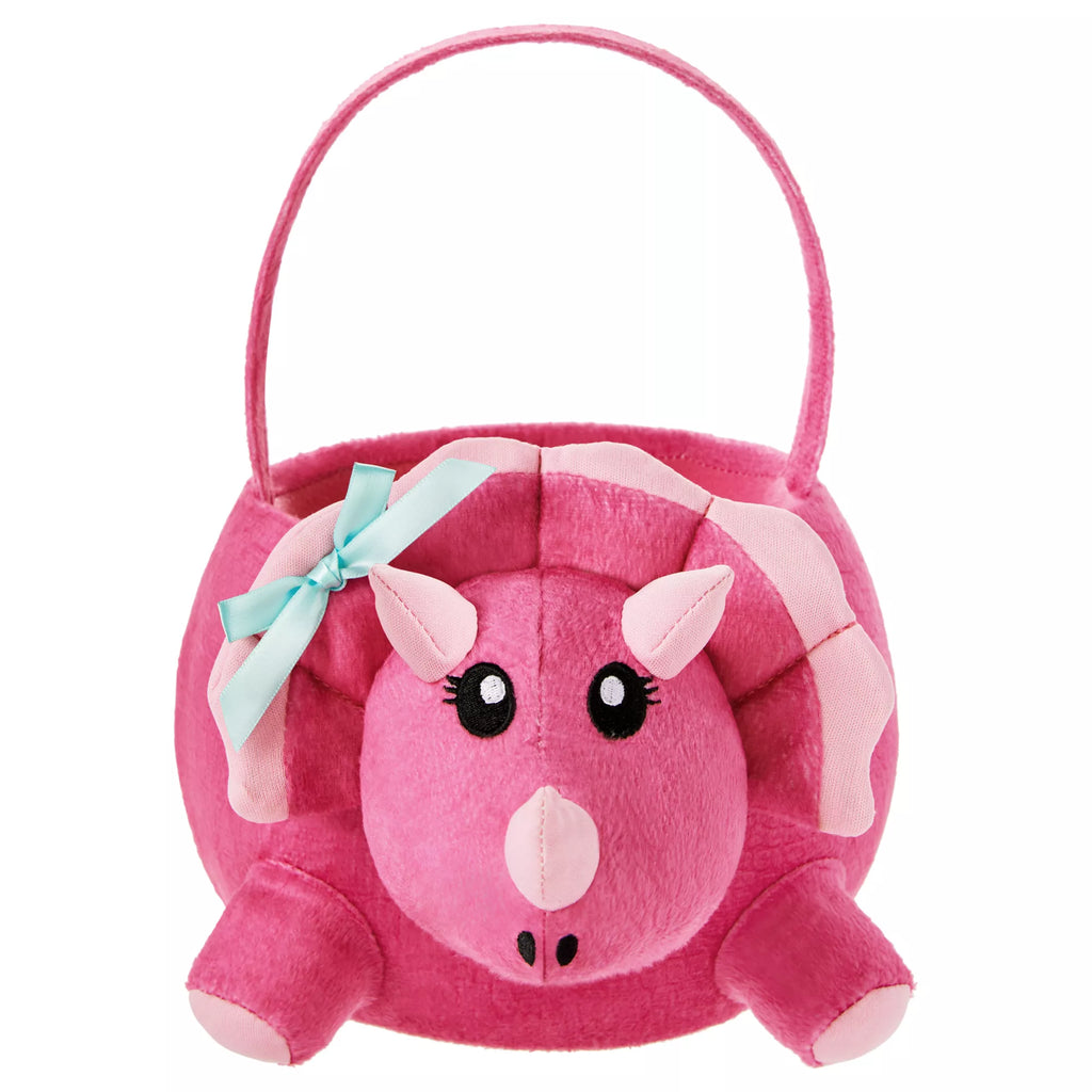 Pink Triceratops Plush Treat Bucket