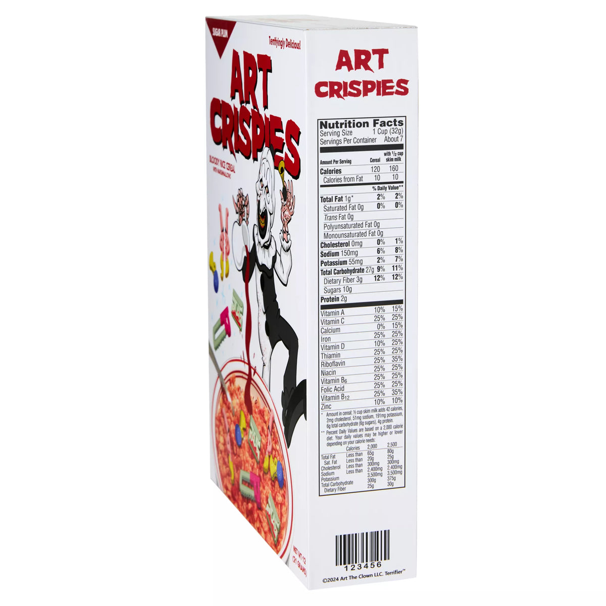 Terrifier Art Crispies Cereal Box Sign