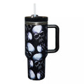 Skull Portable Travel Tumbler with Straw - 40 oz.