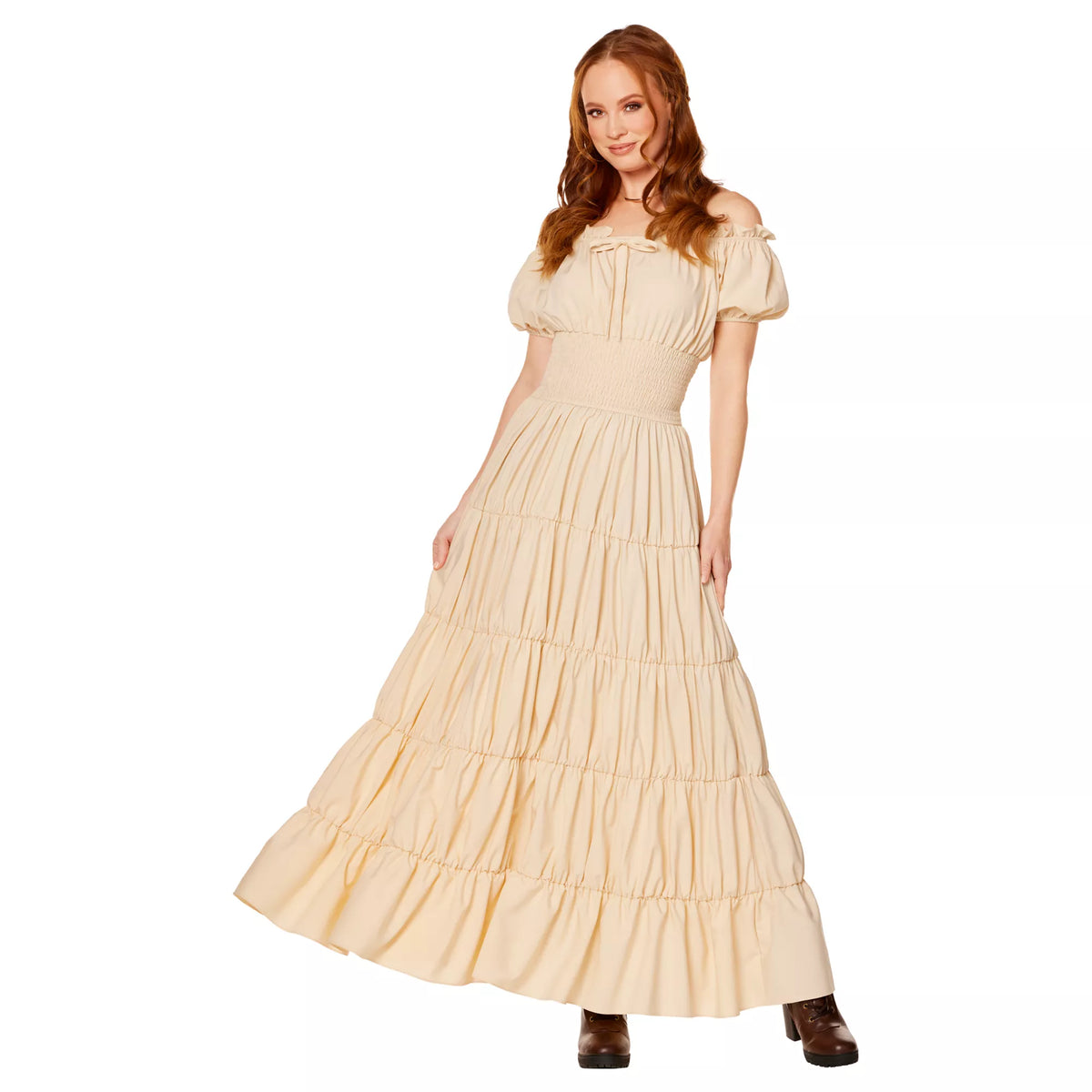 Adult Beige Peasant Dress