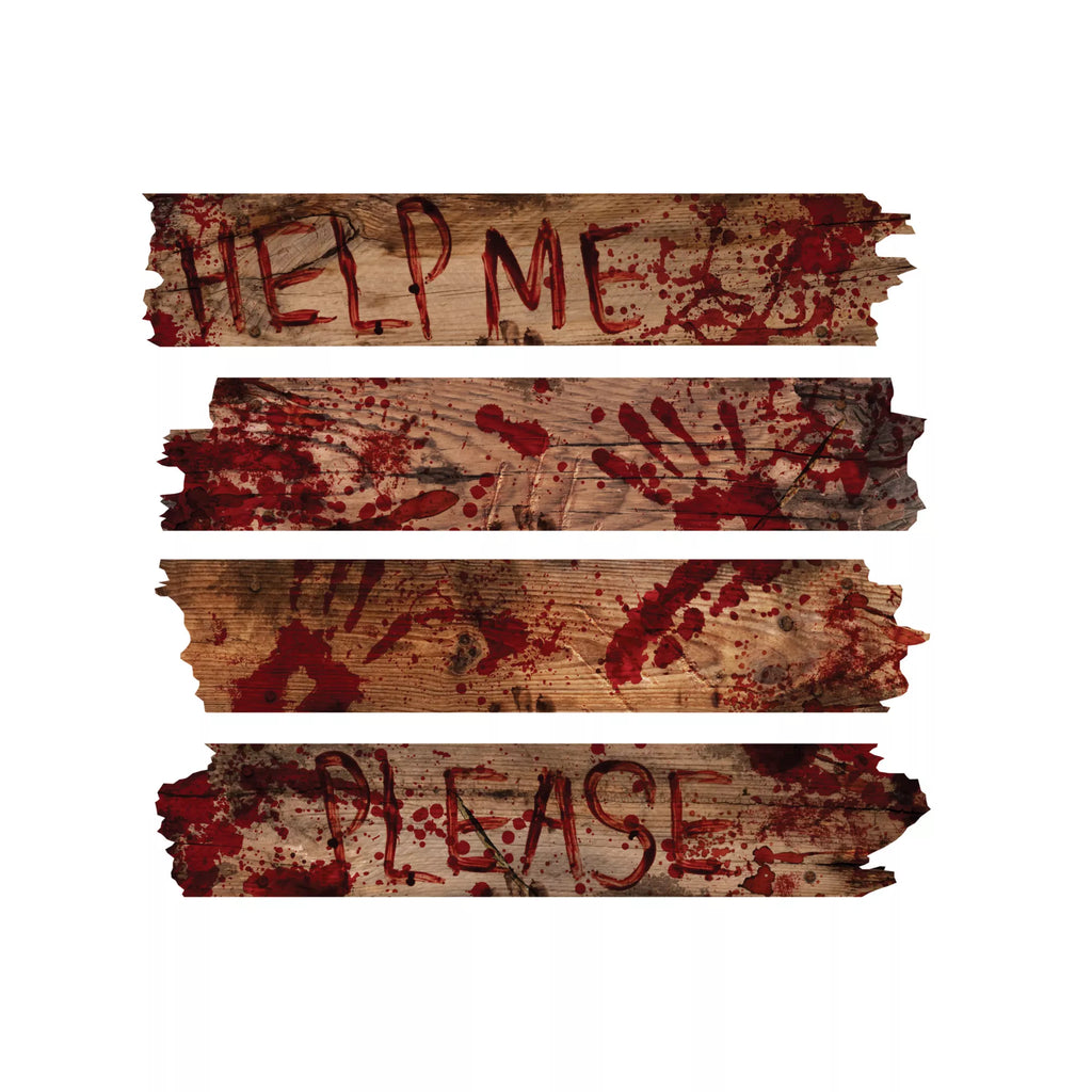 Bloody Phrase Haunted Window Boards