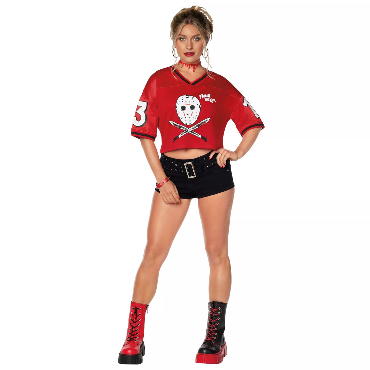 Adult Jason Voorhees Cropped Football Jersey - Friday the 13th
